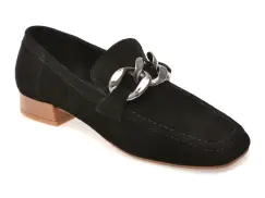 Mocasini GOLD DEER negri, 4534023, din piele intoarsa imagine