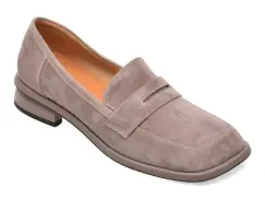Mocasini GRYXX gri, A599, din piele intoarsa imagine
