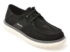 Mocasini GRYXX negri, T1119, din material textil imagine