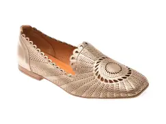 Mocasini IMAGE aurii, 3512456, din piele naturala imagine