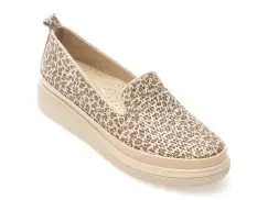 Mocasini IMAGE bej, 38161, din piele naturala imagine