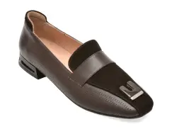 Mocasini IMAGE maro, 021G600, din piele naturala imagine