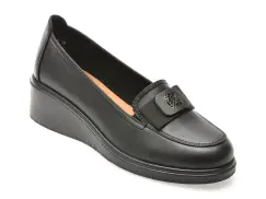 Mocasini IMAGE negri, 1216G23, din piele naturala imagine