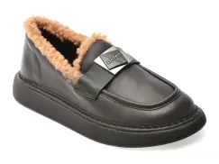 Mocasini IMAGE negri, 146A262, din piele naturala imagine