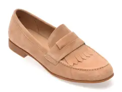 Mocasini IMAGE nude, V706C25, din piele intoarsa imagine