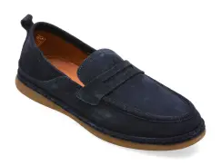Mocasini OTTER bleumarin, 33651, din piele intoarsa imagine