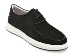 Mocasini OTTER negri, 3752, din piele intoarsa imagine