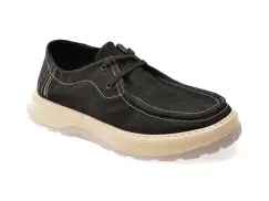 Mocasini OTTER negri, 516001, din material textil imagine