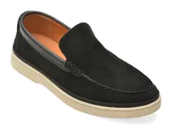 Mocasini OTTER negri, J260016, din piele intoarsa imagine