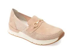 Mocasini RIEKER roz, 58955, din material textil imagine