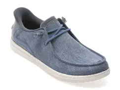 Mocasini SKECHERS albastri, MELSON, din material textil imagine