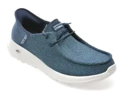Mocasini SKECHERS bleumarin, GO WALK MAX, din material textil imagine