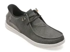 Mocasini SKECHERS gri, MELSON, din material textil imagine