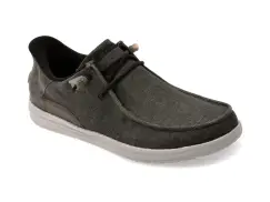 Mocasini SKECHERS gri, MELSON, din material textil imagine
