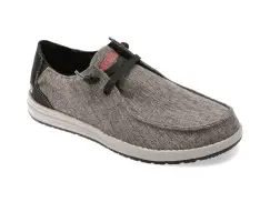 Mocasini SKECHERS gri, MELSON, din material textil imagine