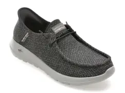 Mocasini SKECHERS negri, 216285, din material textil imagine