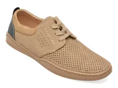 Pantofi BITE THE BULLET bej, H696, din piele naturala imagine