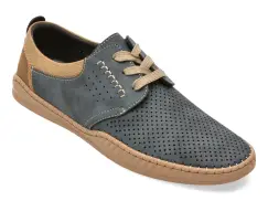 Pantofi BITE THE BULLET bleumarin, H696, din piele naturala imagine
