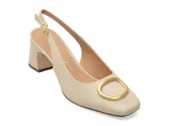 Pantofi eleganti CLARKS bej, FERNIE SLING, din piele naturala imagine