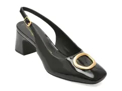 Pantofi eleganti CLARKS negri, FERNIE SLING, din piele naturala lacuita imagine