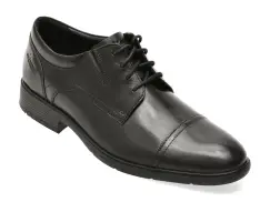 Pantofi eleganti CLARKS negri, STEACAP, din piele naturala imagine