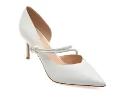 Pantofi eleganti EPICA albi, E291, din piele naturala imagine