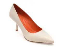 Pantofi eleganti EPICA albi, E301, din piele naturala imagine