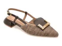 Pantofi eleganti EPICA maro, 669B754, din material textil si piele naturala imagine