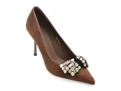 Pantofi eleganti EPICA maro, A2283, din piele intoarsa imagine