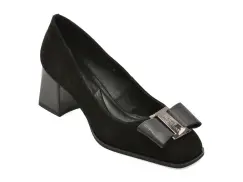 Pantofi eleganti EPICA negri, 763M6, din piele intoarsa imagine