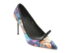 Pantofi eleganti EPICA negri, A2273, din material textil imagine