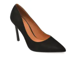 Pantofi eleganti EPICA negri, E19070, din piele intoarsa imagine