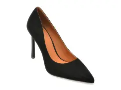 Pantofi eleganti EPICA negri, E19070, din piele intoarsa imagine