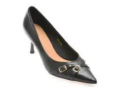 Pantofi eleganti EPICA negri, L5321, din piele naturala imagine