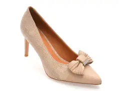 Pantofi eleganti EPICA nude, EB633, din material textil imagine