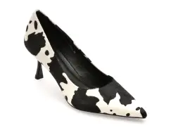 Pantofi eleganti EPICA PREMIUM alb-negru, H1424, din piele naturala imagine