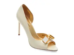 Pantofi eleganti EPICA PREMIUM albi, 2651, din piele naturala lacuita imagine