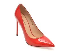 Pantofi eleganti EPICA PREMIUM rosii, 249836, din piele naturala lacuita imagine