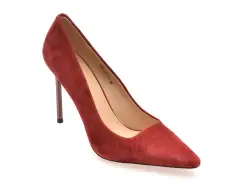 Pantofi eleganti EPICA PREMIUM rosii, X212, din piele intoarsa imagine