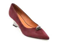 Pantofi eleganti EPICA visinii, H1911, din piele intoarsa imagine