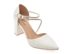 Pantofi eleganti FLAVIA PASSINI albi, V1822, din piele naturala imagine