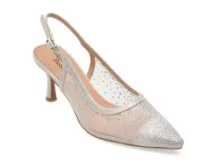Pantofi eleganti FLAVIA PASSINI argintii, ATH222, din material textil imagine