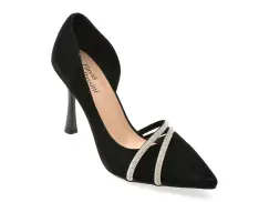 Pantofi eleganti FLAVIA PASSINI negri, V8770, din piele intoarsa imagine