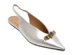 Pantofi eleganti GOLD DEER argintii, 432087, din piele naturala imagine