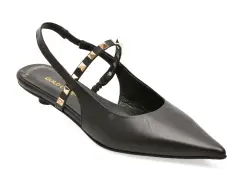 Pantofi eleganti GOLD DEER negri, 432120, din piele naturala imagine