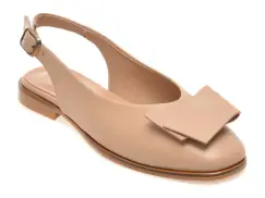 Pantofi eleganti GOLD DEER nude, 420923, din piele naturala imagine