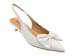 Pantofi eleganti IMAGE albi, 4H077, din piele naturala imagine