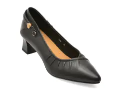 Pantofi eleganti IMAGE negri, 1612, din piele naturala imagine