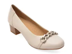 Pantofi eleganti KARISMA bej, JI60009, din piele naturala imagine