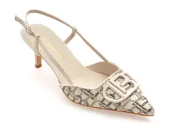 Pantofi eleganti LAURA BIAGIOTTI argintii, 8969, din material textil imagine